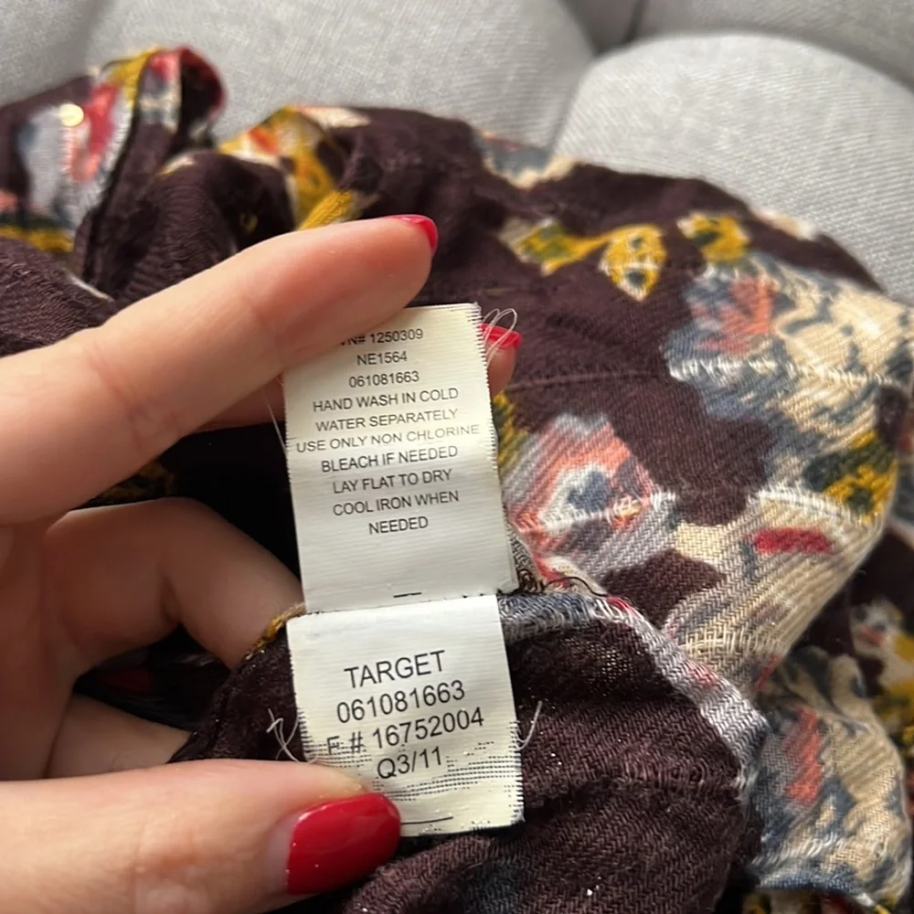 Target Floral Print Brown Sequin Scarf